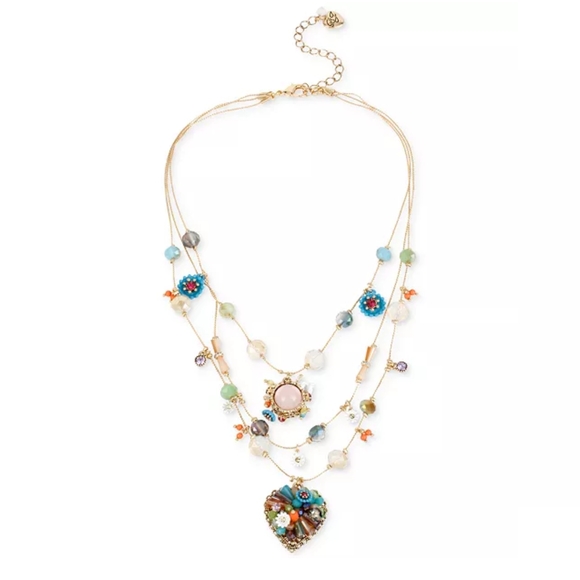 Betsey Johnson Jewelry - Betsey Johnson Woven Heart Layered Necklace NEW